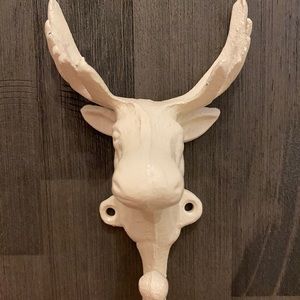 Vintage deer head / moose head hook (metal)